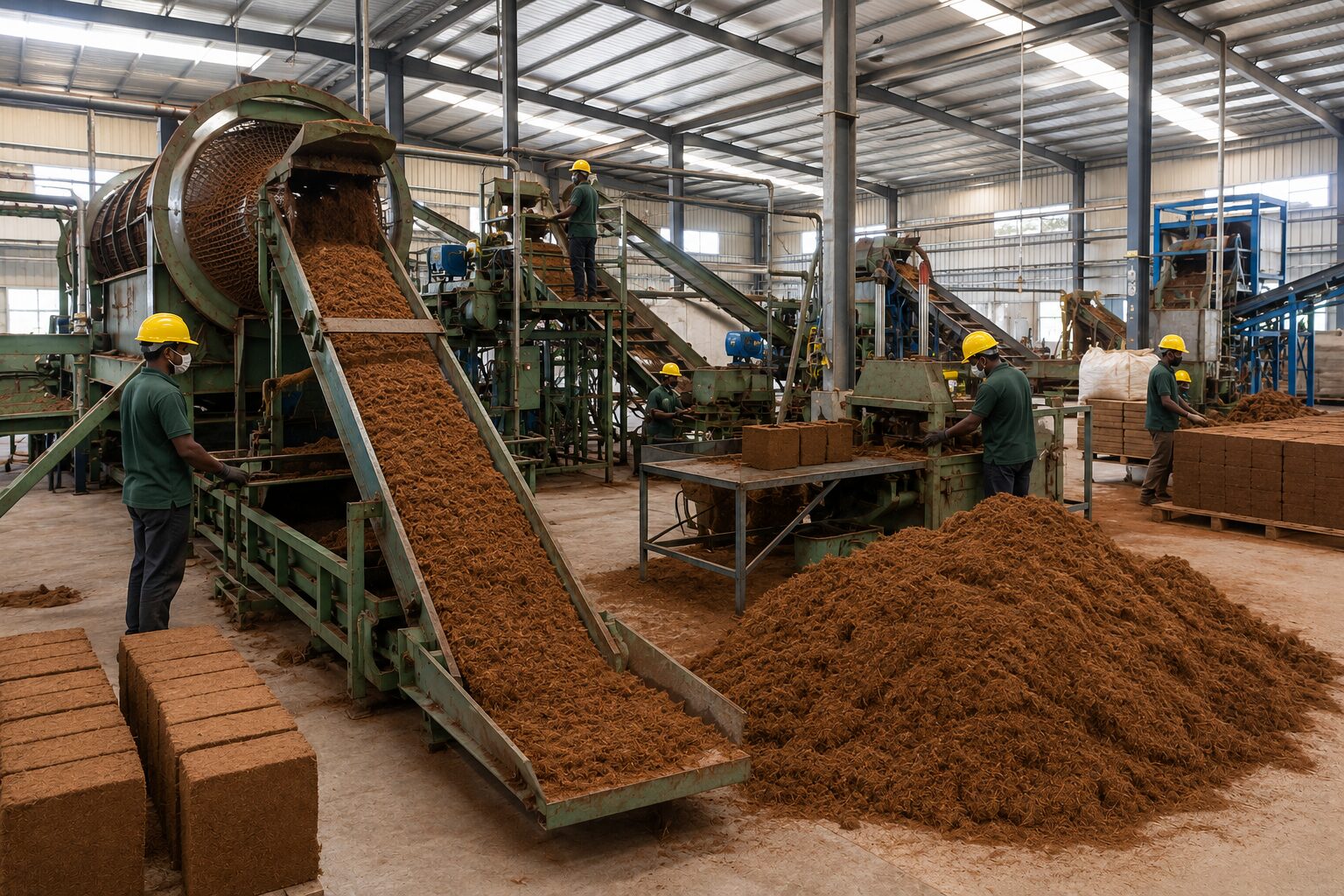 Coco peat production floor